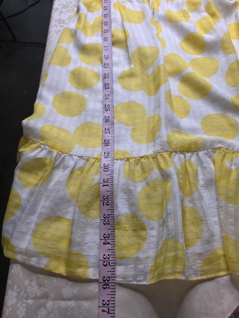 Lilly Pulitzer Silk Cotton Yellow Polka Dot Ruffle Halter Dress Size 4 - Picture 11 of 14